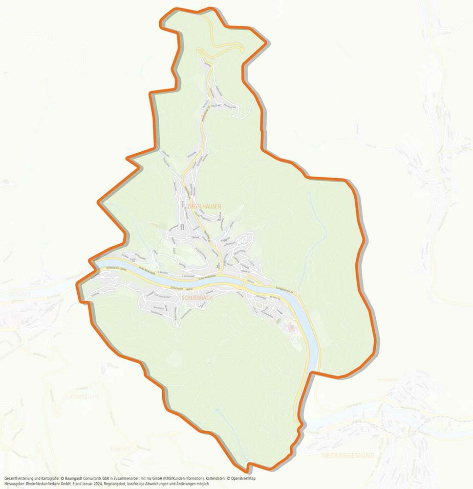 Grafik Bediengebiet Ziegelhausen/Schlierbach