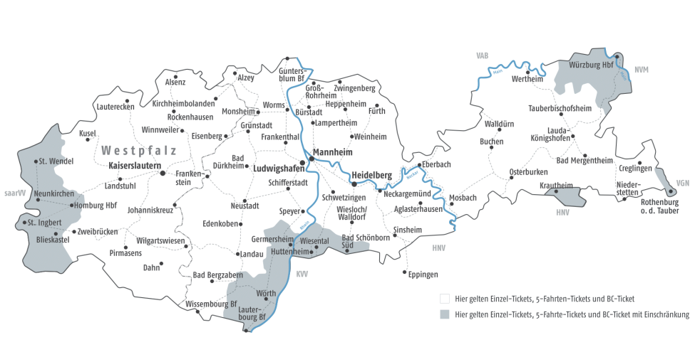 Gültigkeitsgebiet Einzelticket